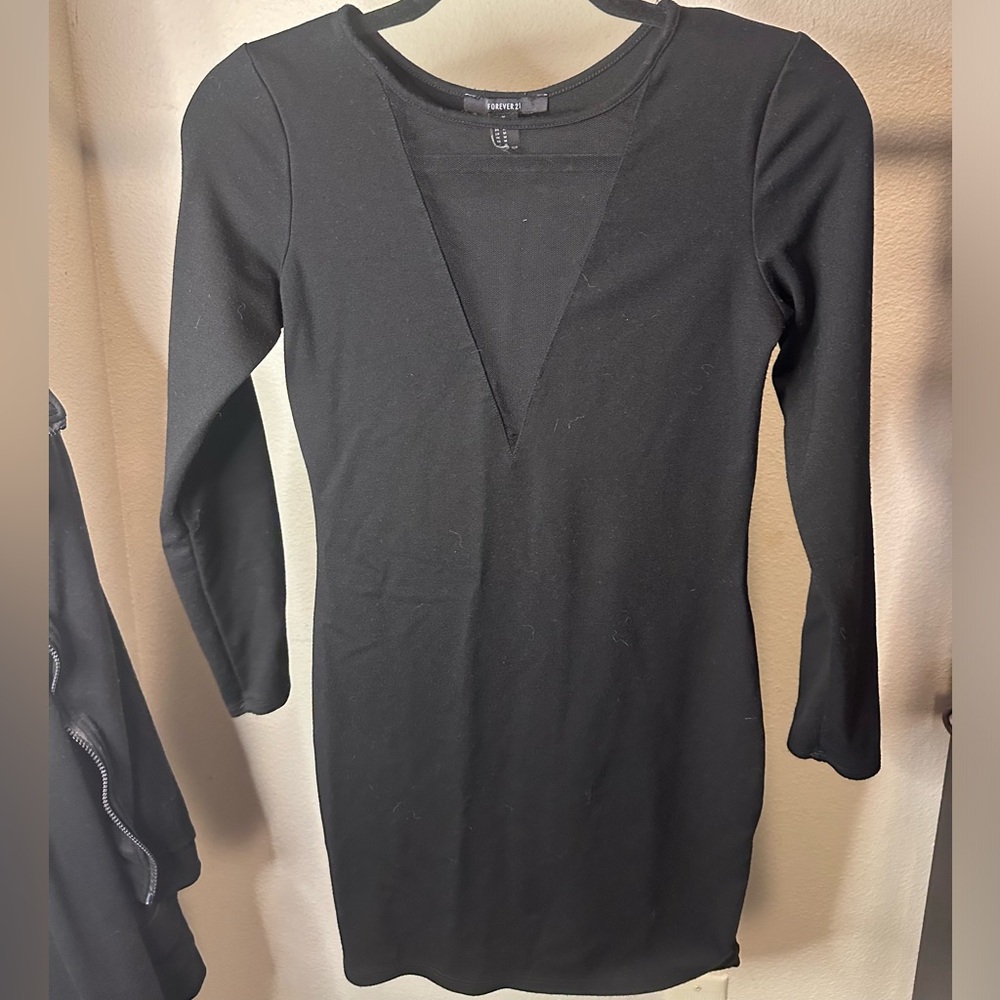 Black bodycon long sleeve dress